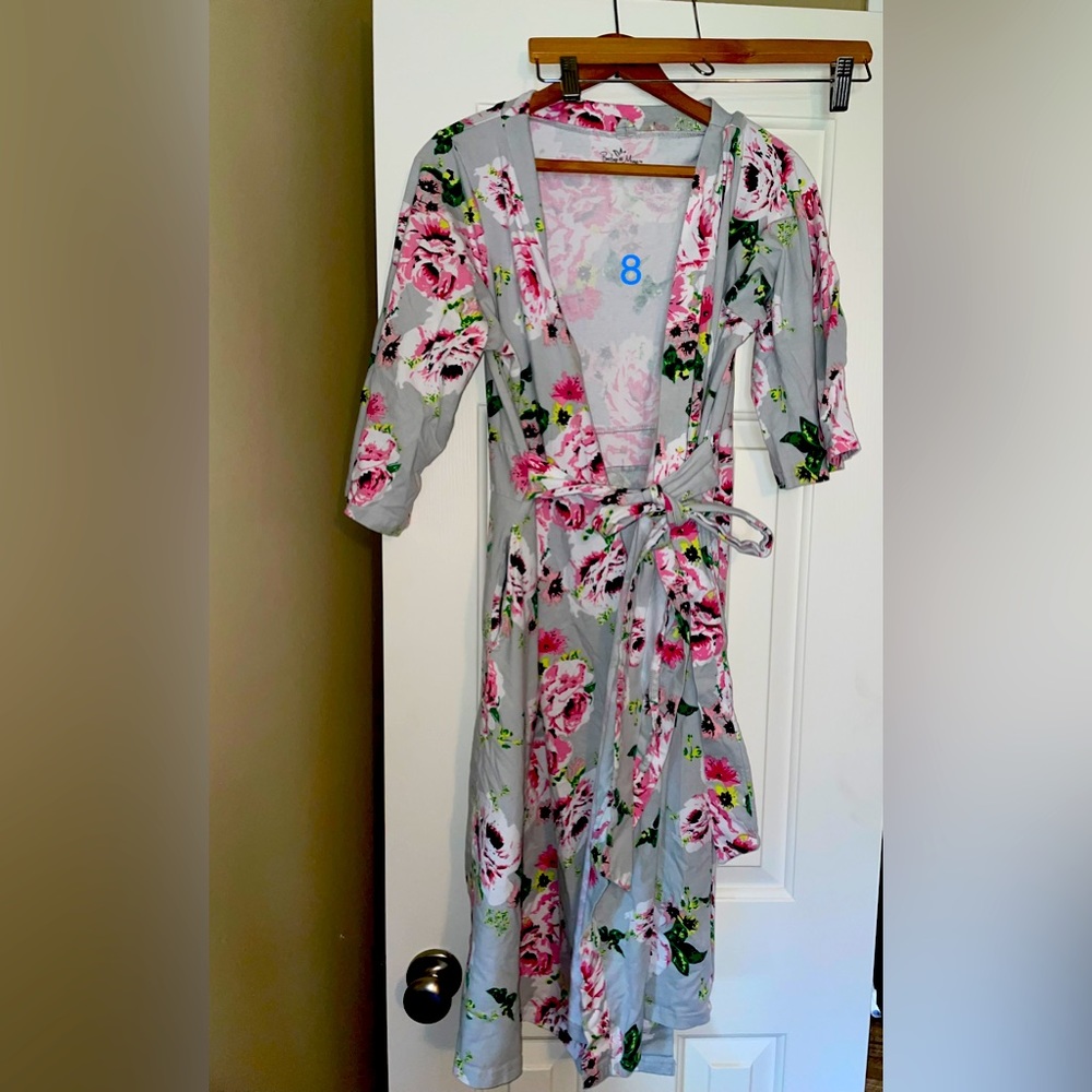 Baby Be Mine Floral Robe with pockets and hospital or nursing gown